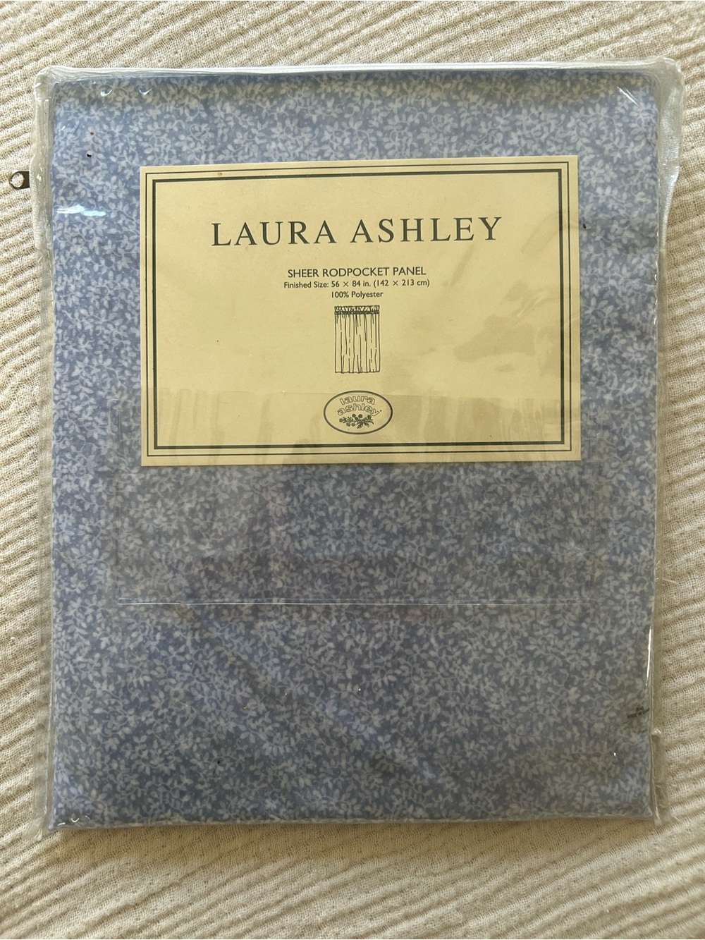 1 Laura‎ Ashley Vtg Brand New Old Stock Sophia Vine Sheer Rodpocket Panel 56x84”